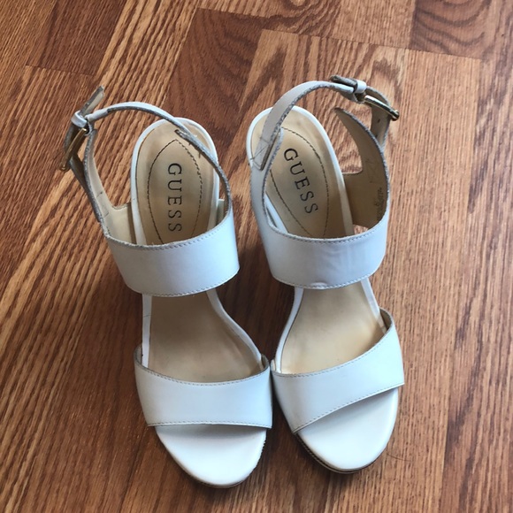 Guess Jazminn Wedge | Size 6.5 | White w/ Zipper - Picture 2 of 8